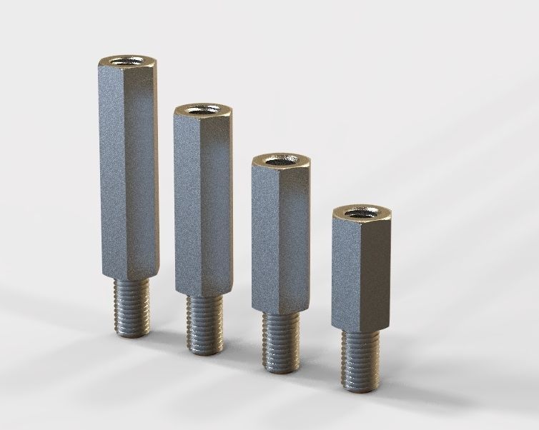 M20 Hexagonal Stud Male-Female Connector 3D print model_32