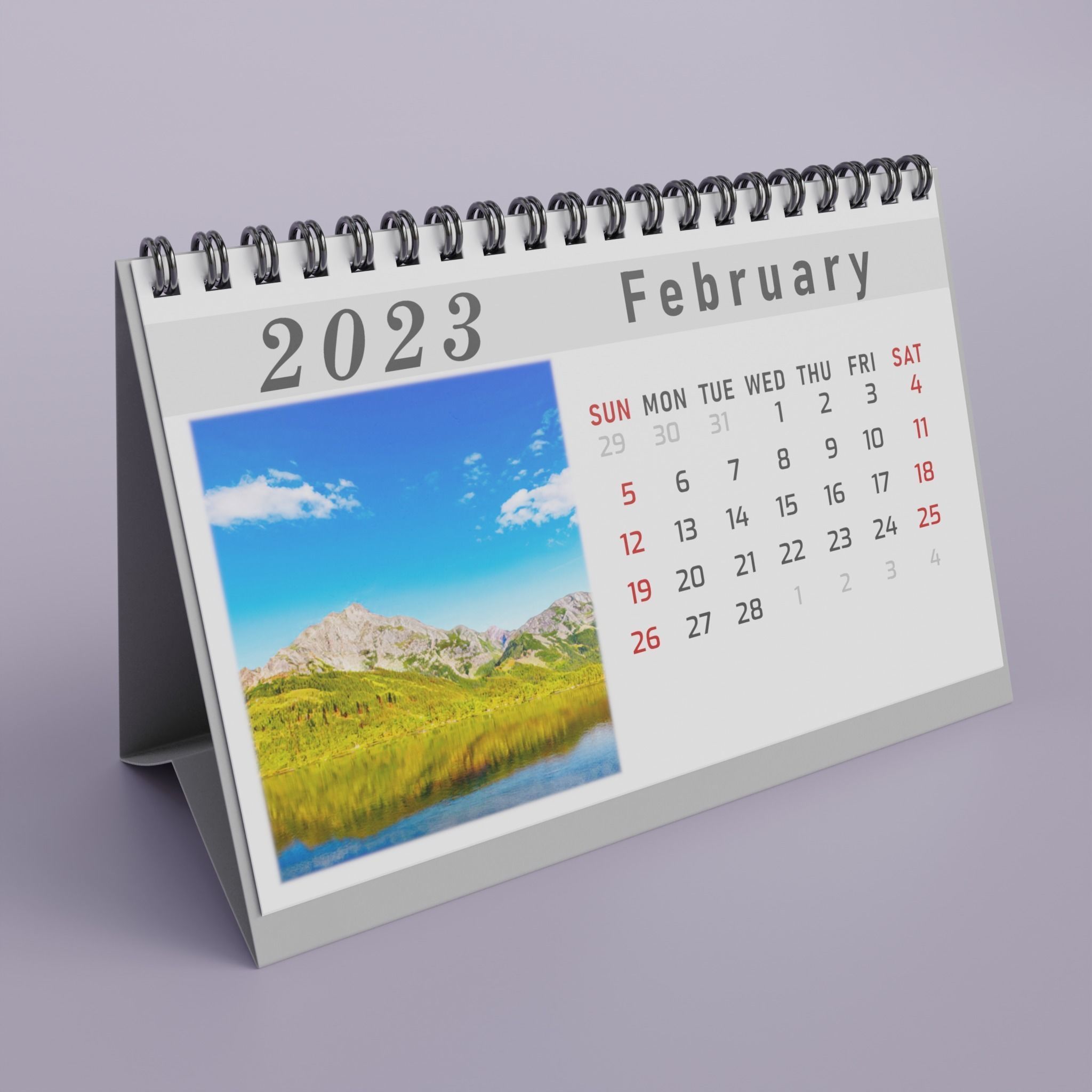 Desk Calendar 3D model_2
