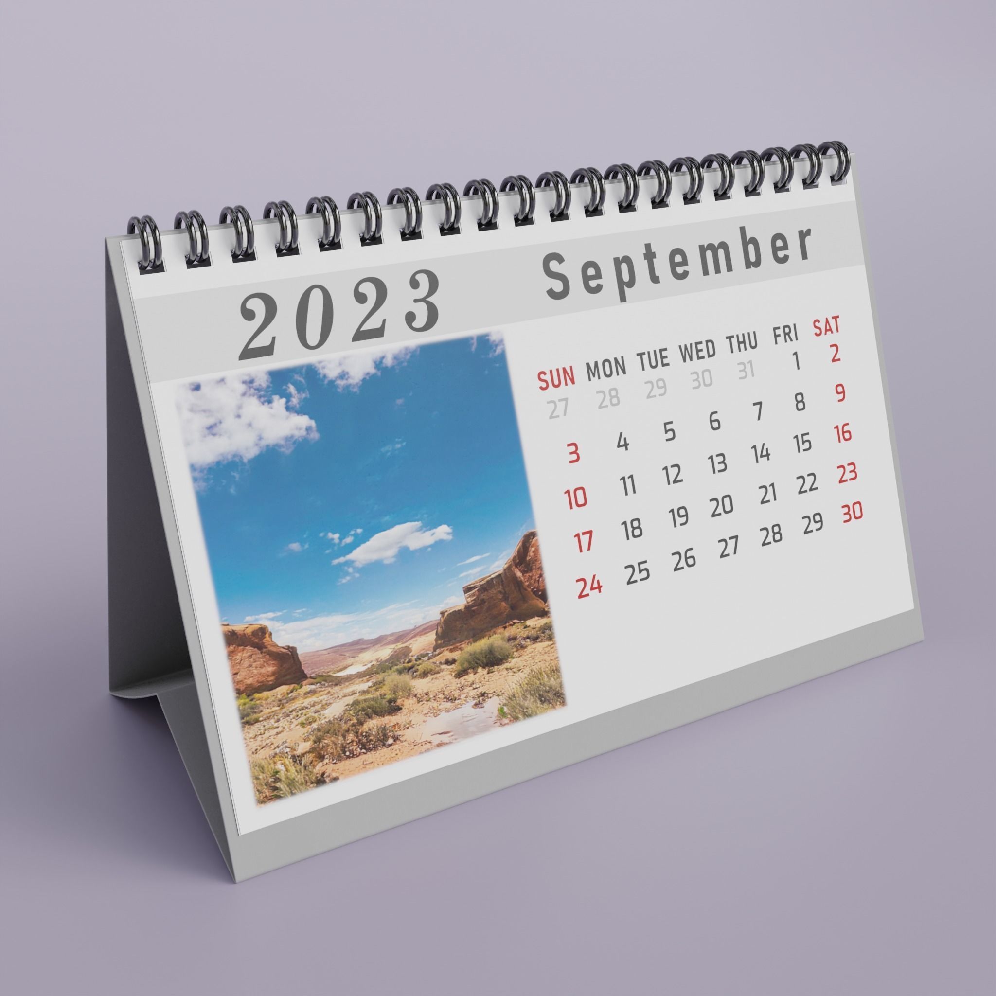 Desk Calendar 3D model_9