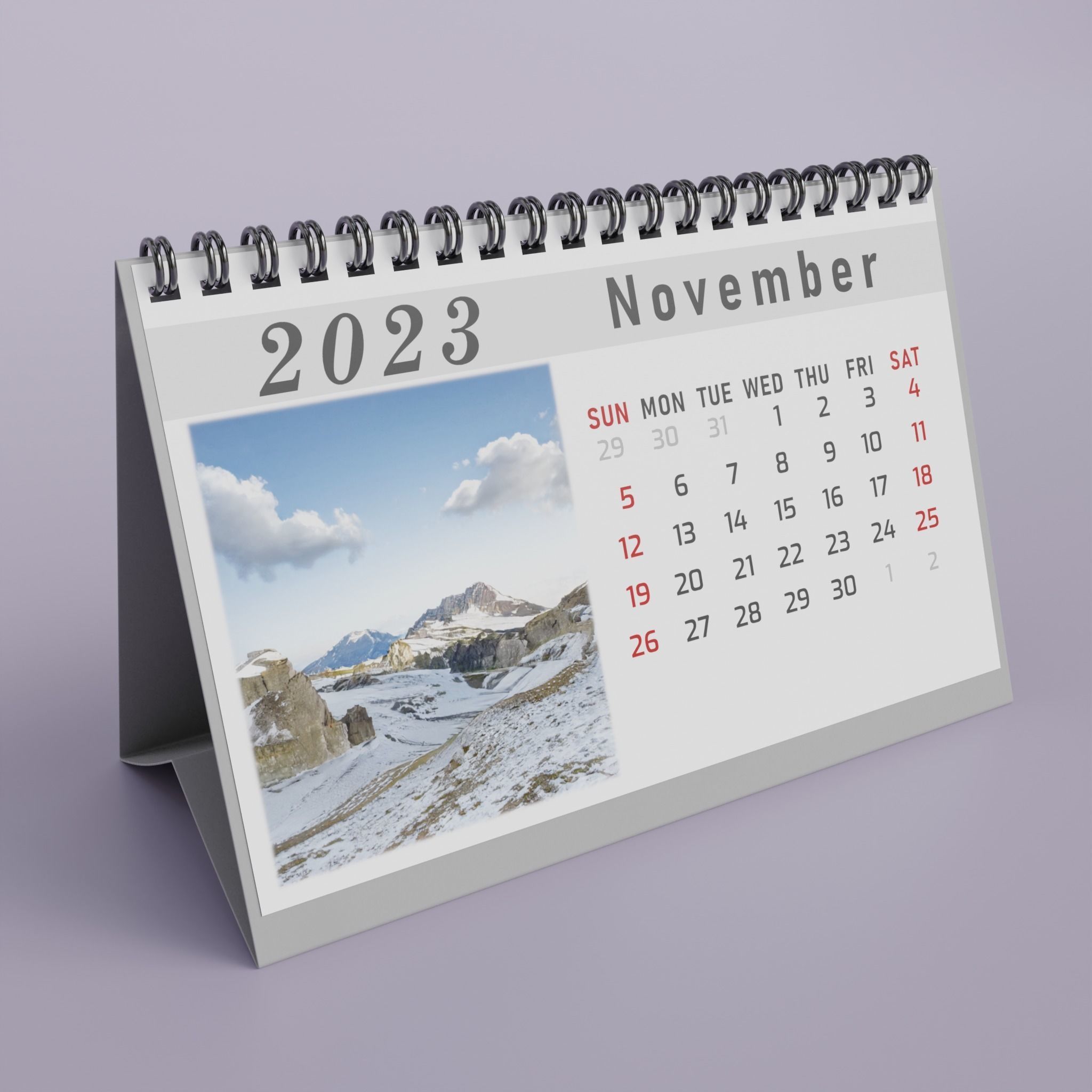 Desk Calendar 3D model_11