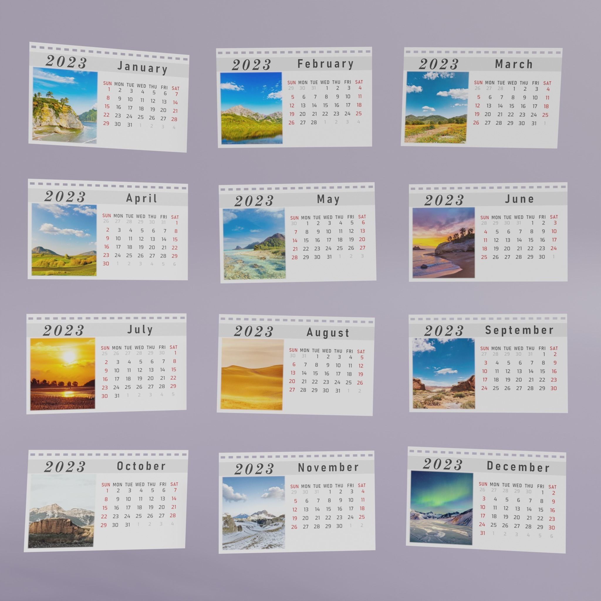 Desk Calendar 3D model_1