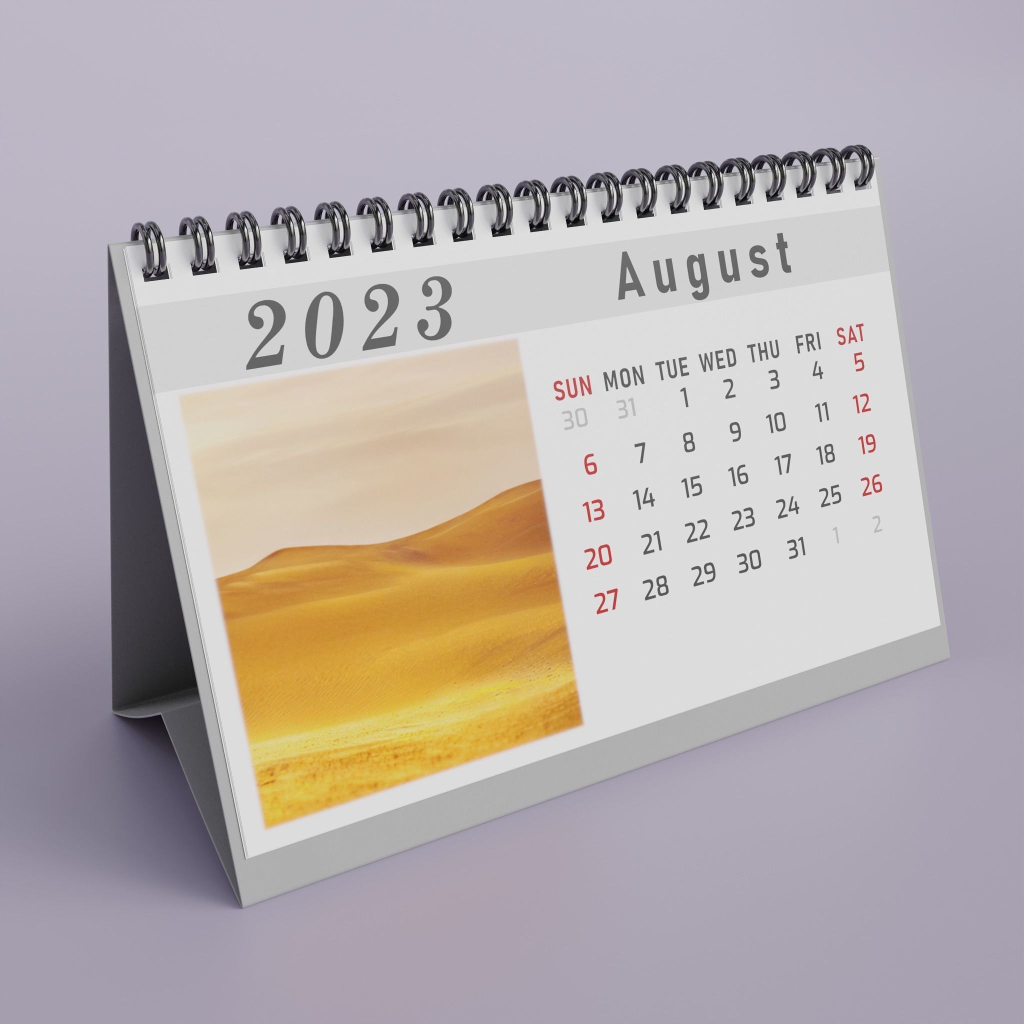 Desk Calendar 3D model_8