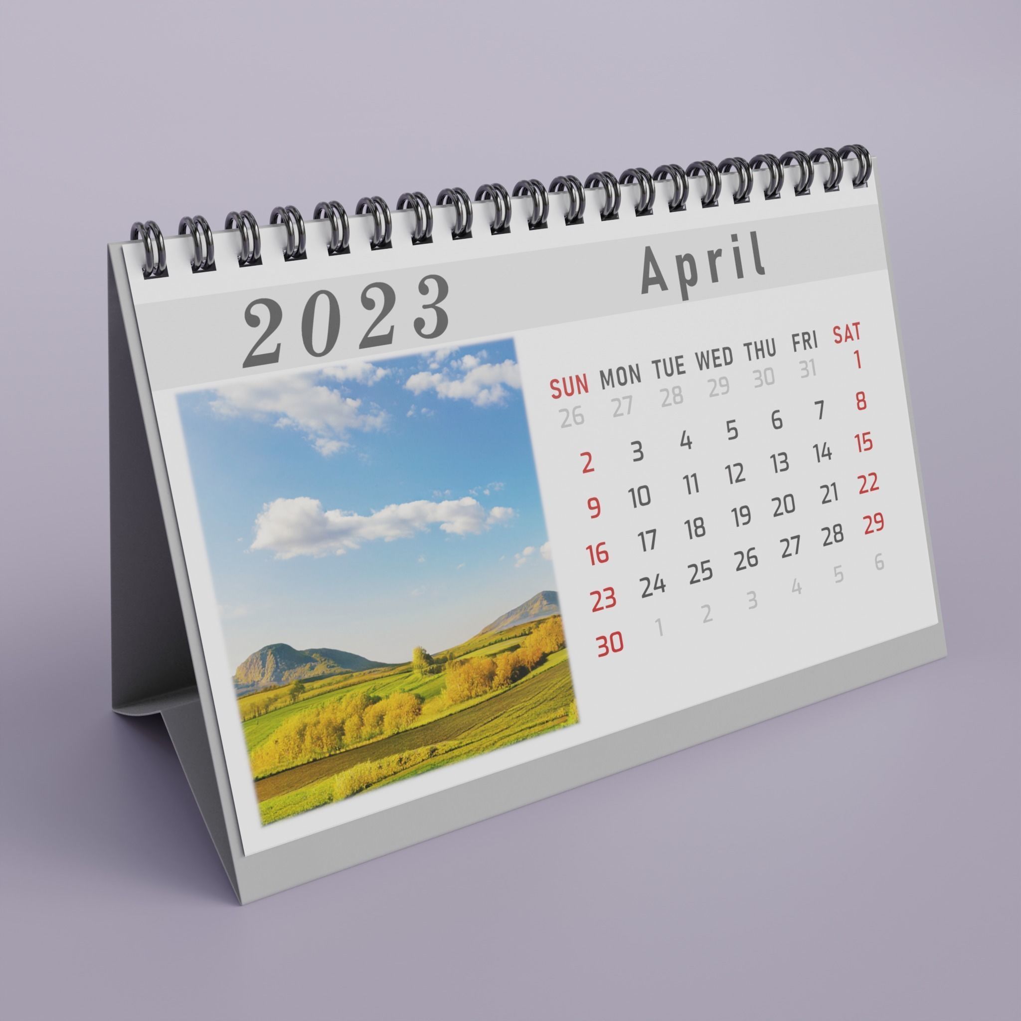 Desk Calendar 3D model_4