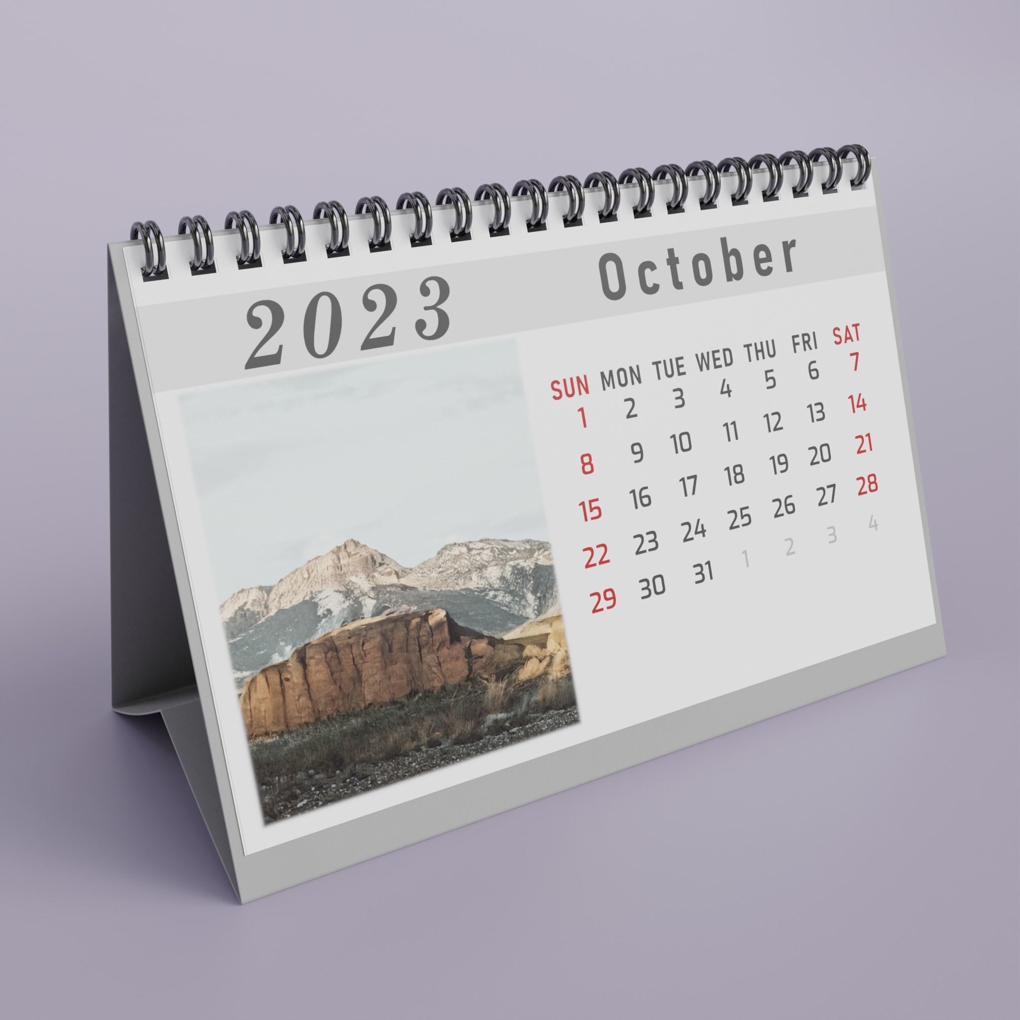 Desk Calendar 3D model_10