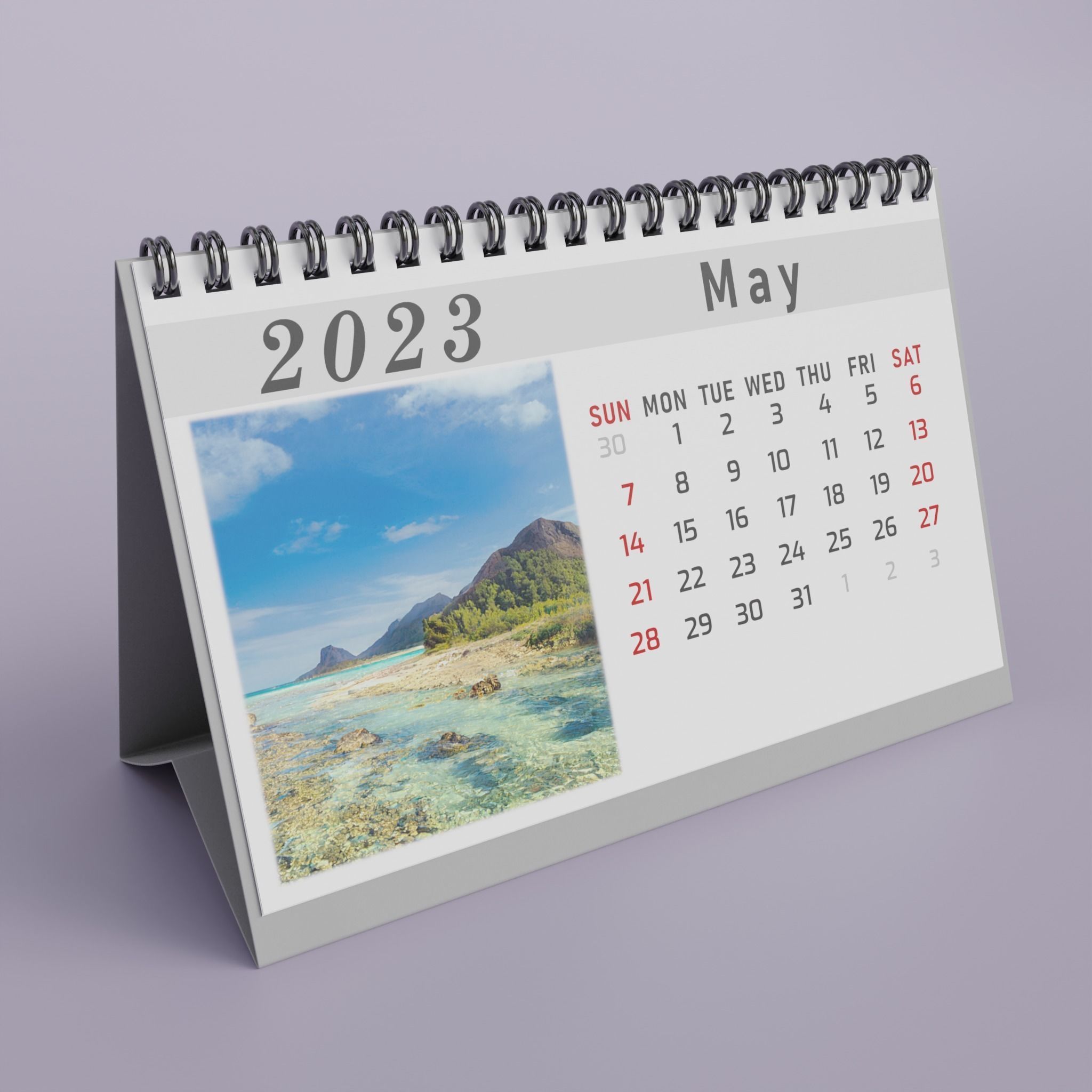 Desk Calendar 3D model_5
