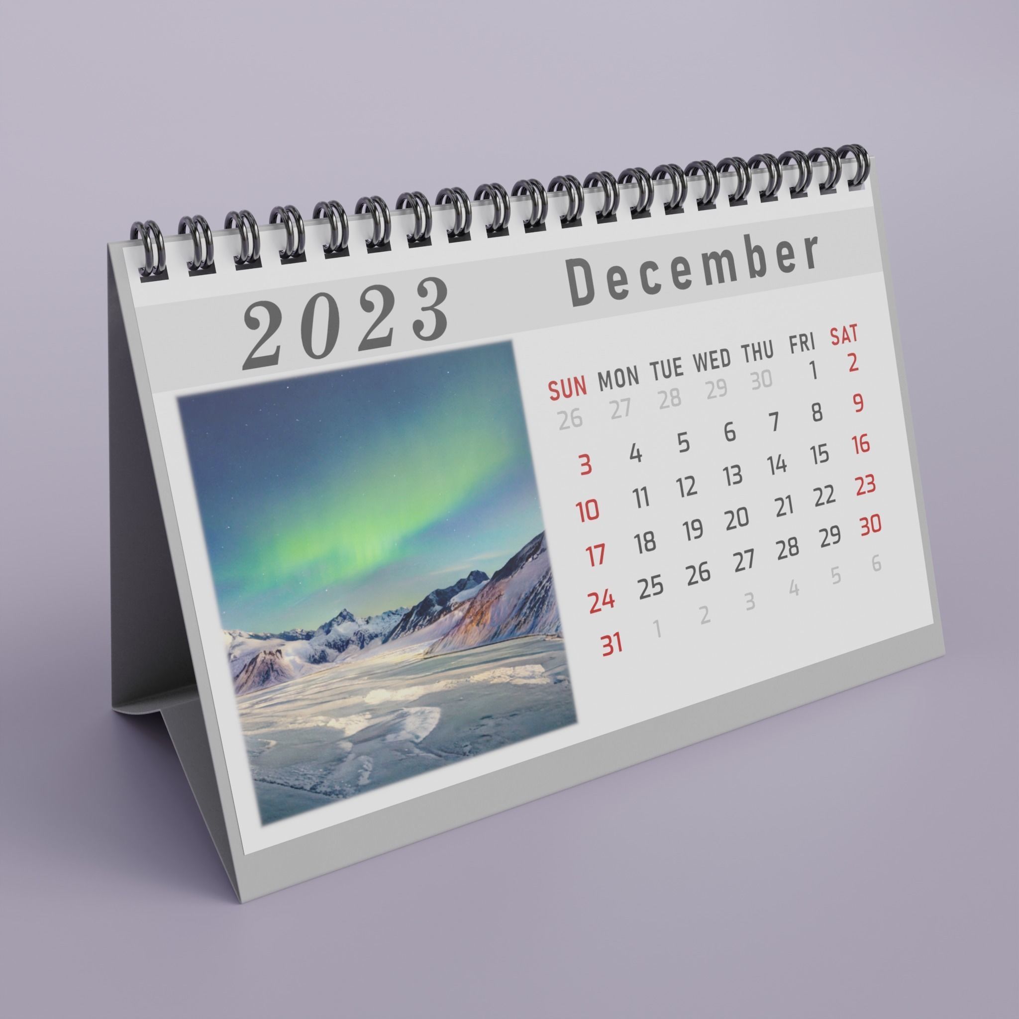 Desk Calendar 3D model_12