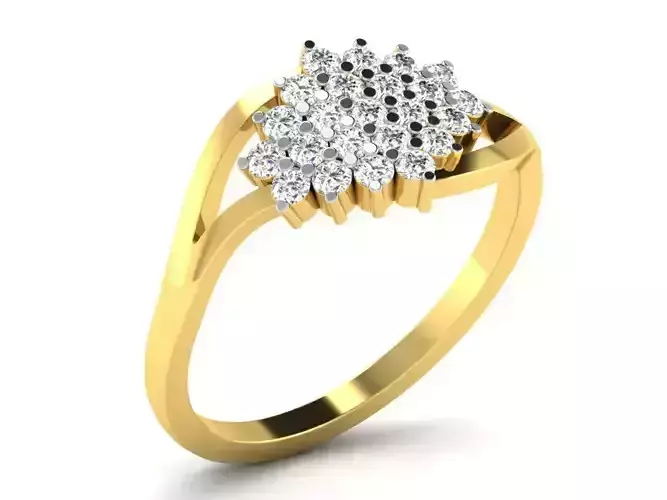 ring with diamonds ready for 3d printing