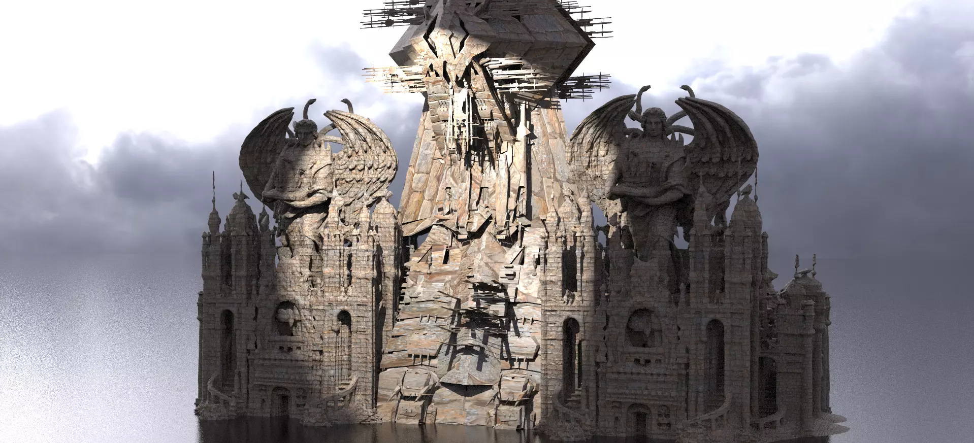 Ancient Sand temple Stone temple  3D model_0