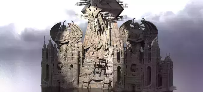 Ancient Sand temple Stone temple  3D model