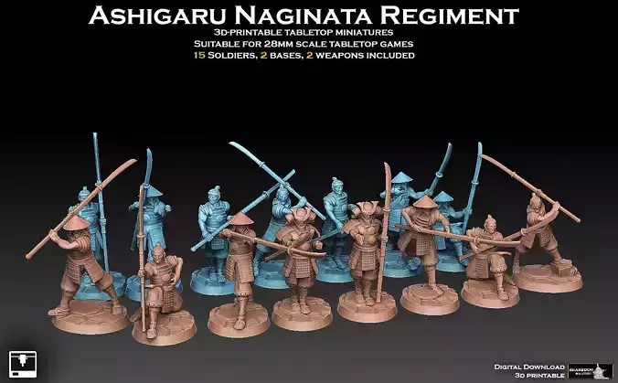 Ashigaru Naginata Regiment 3D print model