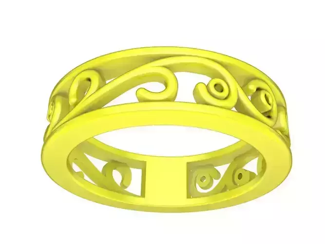 simple art lady band ring 4353