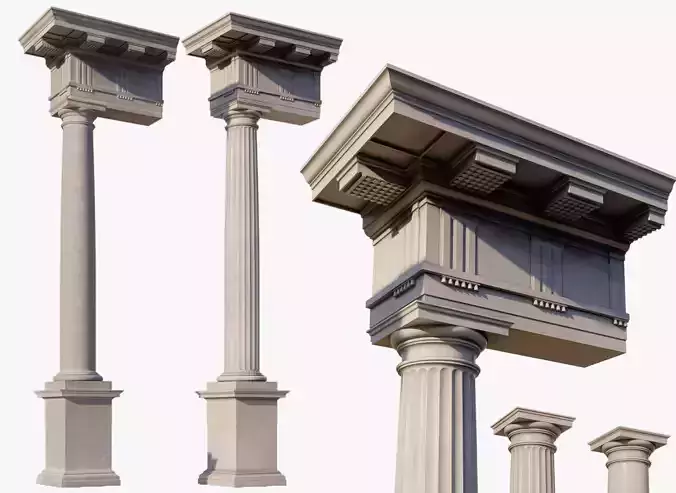 Mutulary Doric  two column with pedestal and entablature  