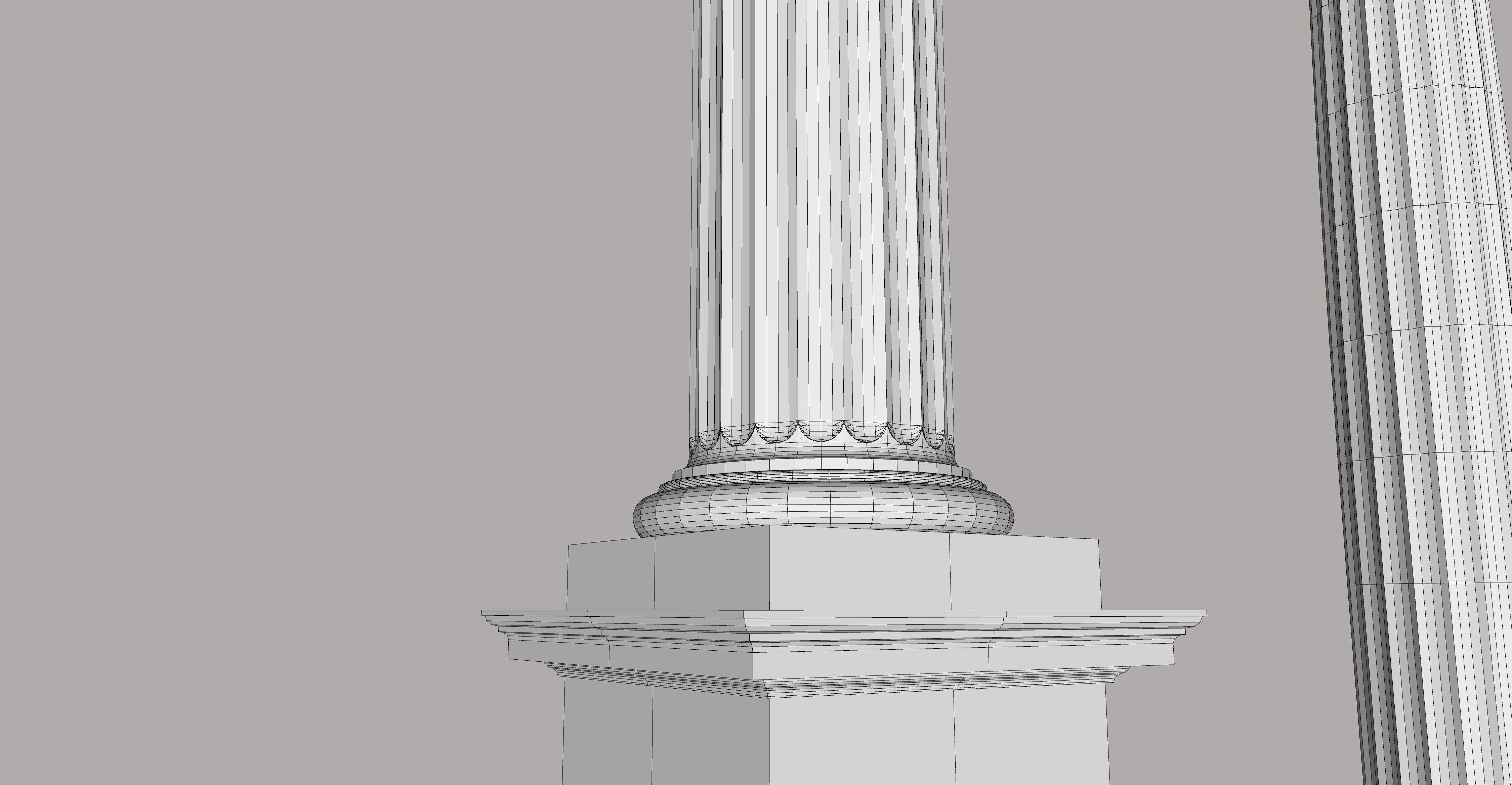 Mutulary Doric two column with pedestal and entablature 3D model_10