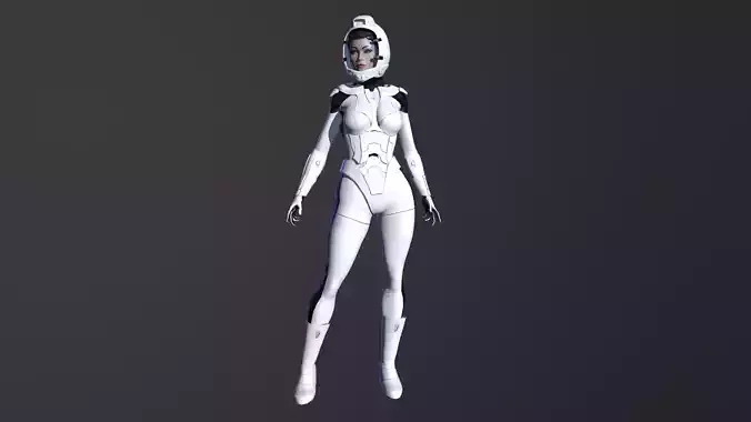 Space Girl Low-poly 3D model