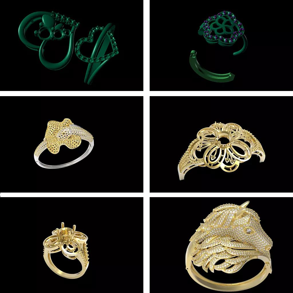 Rings Women Engagement Band STL Render Detail 3D Model 3D print model