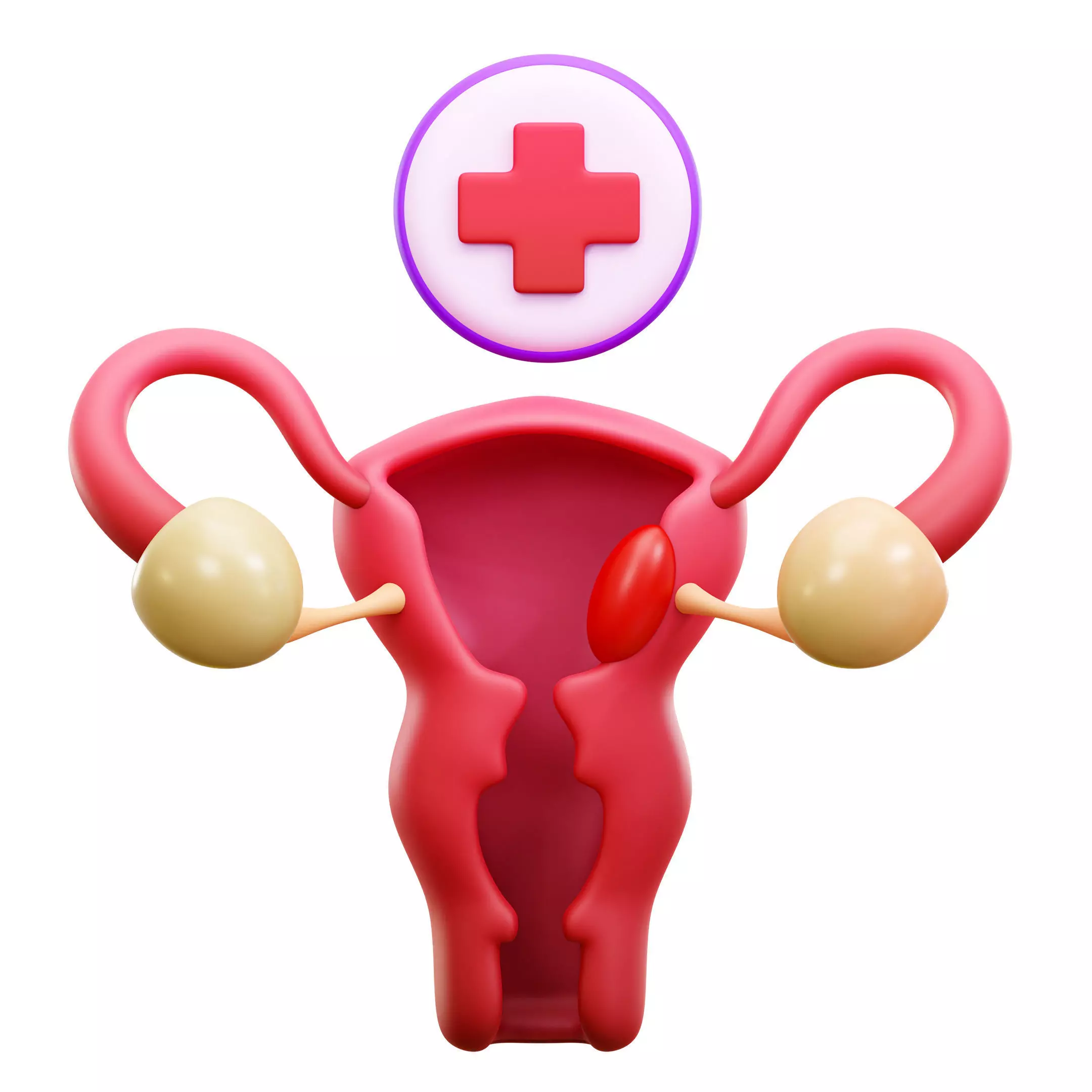 Cervical Cancer 3D Icon Low-poly 3D model_0