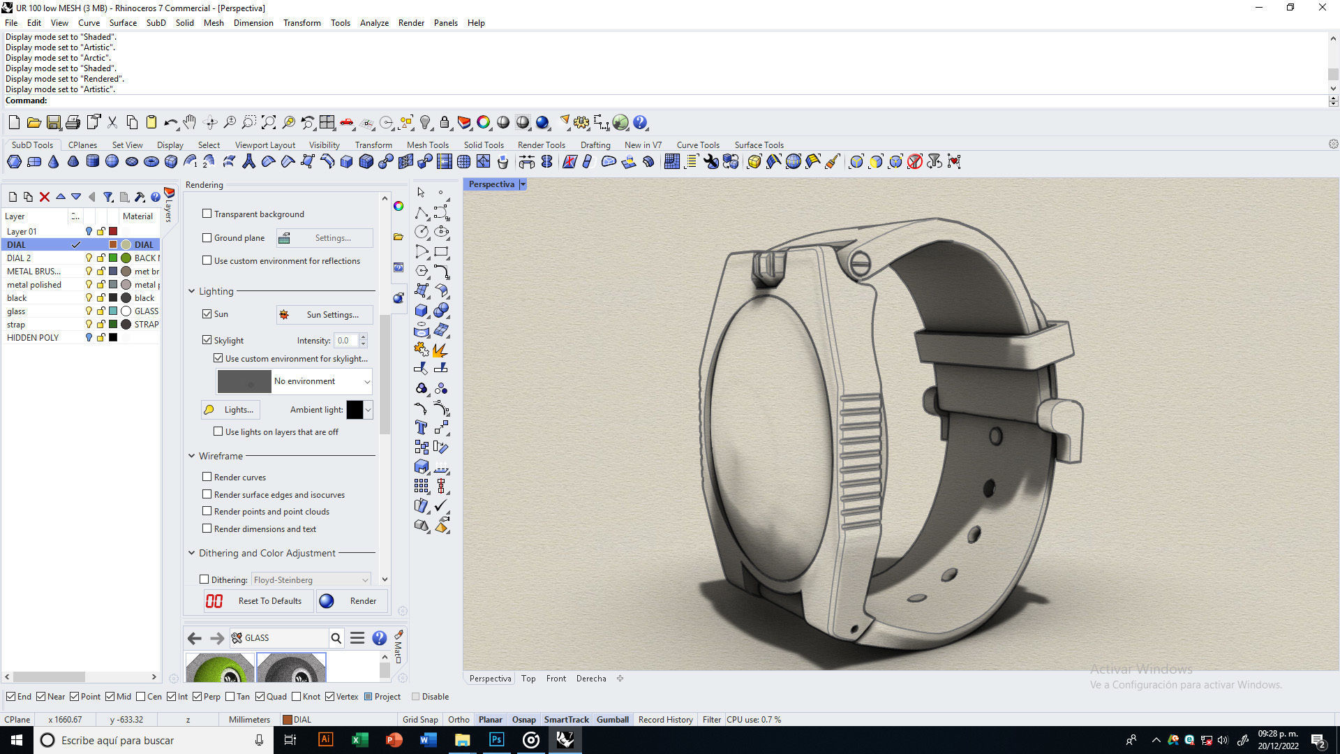 Complex Rotary Watch 3D model_21