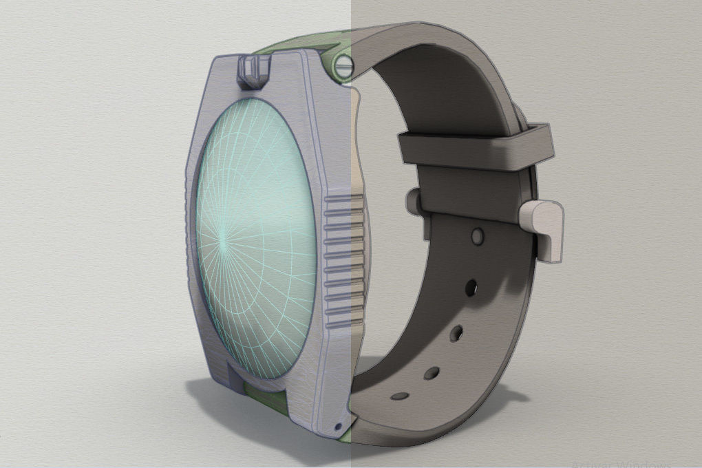 Complex Rotary Watch 3D model_6