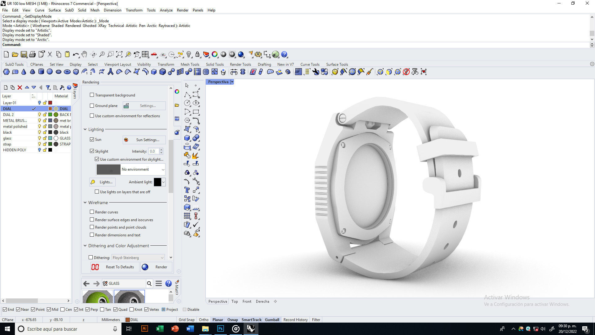 Complex Rotary Watch 3D model_11