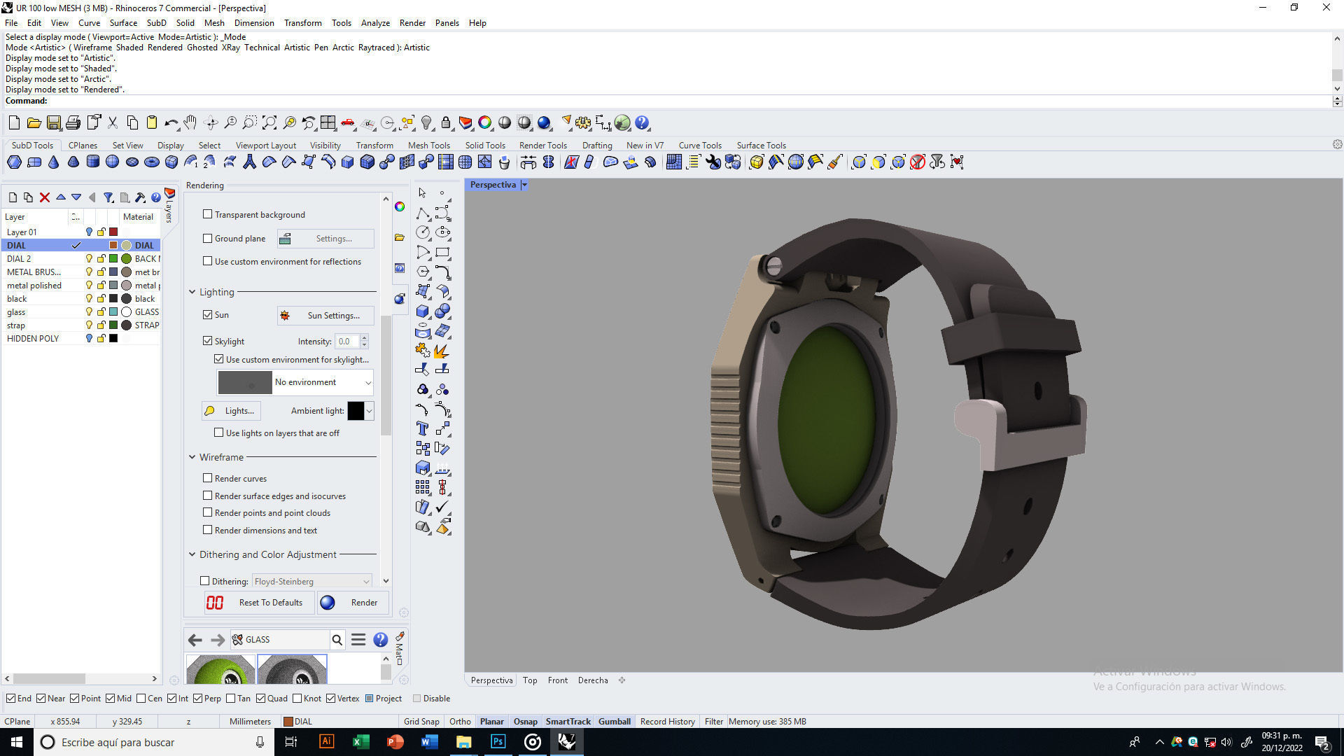 Complex Rotary Watch 3D model_12