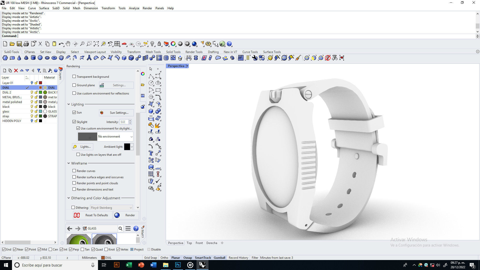 Complex Rotary Watch 3D model_19