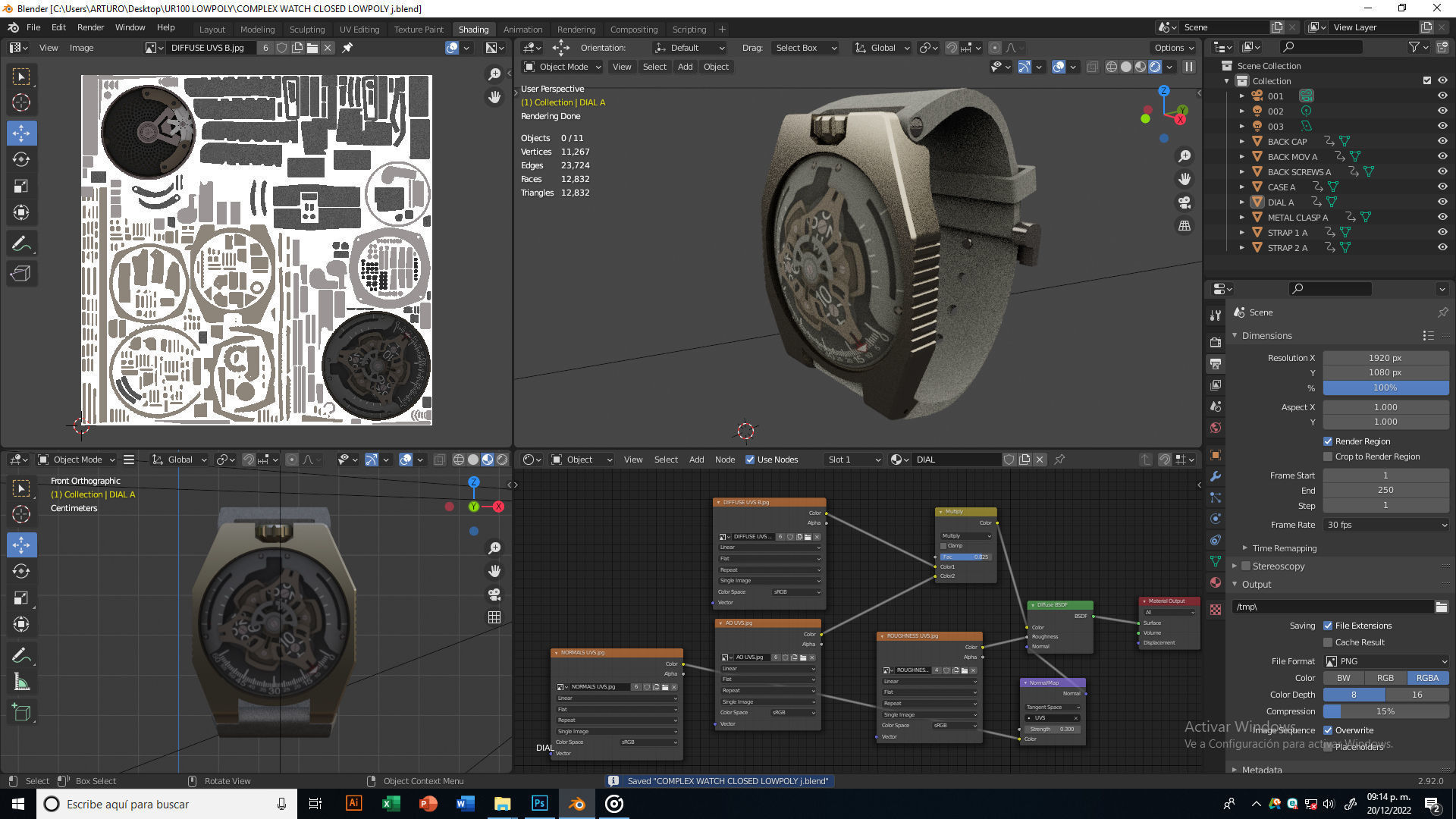 Complex Rotary Watch 3D model_3