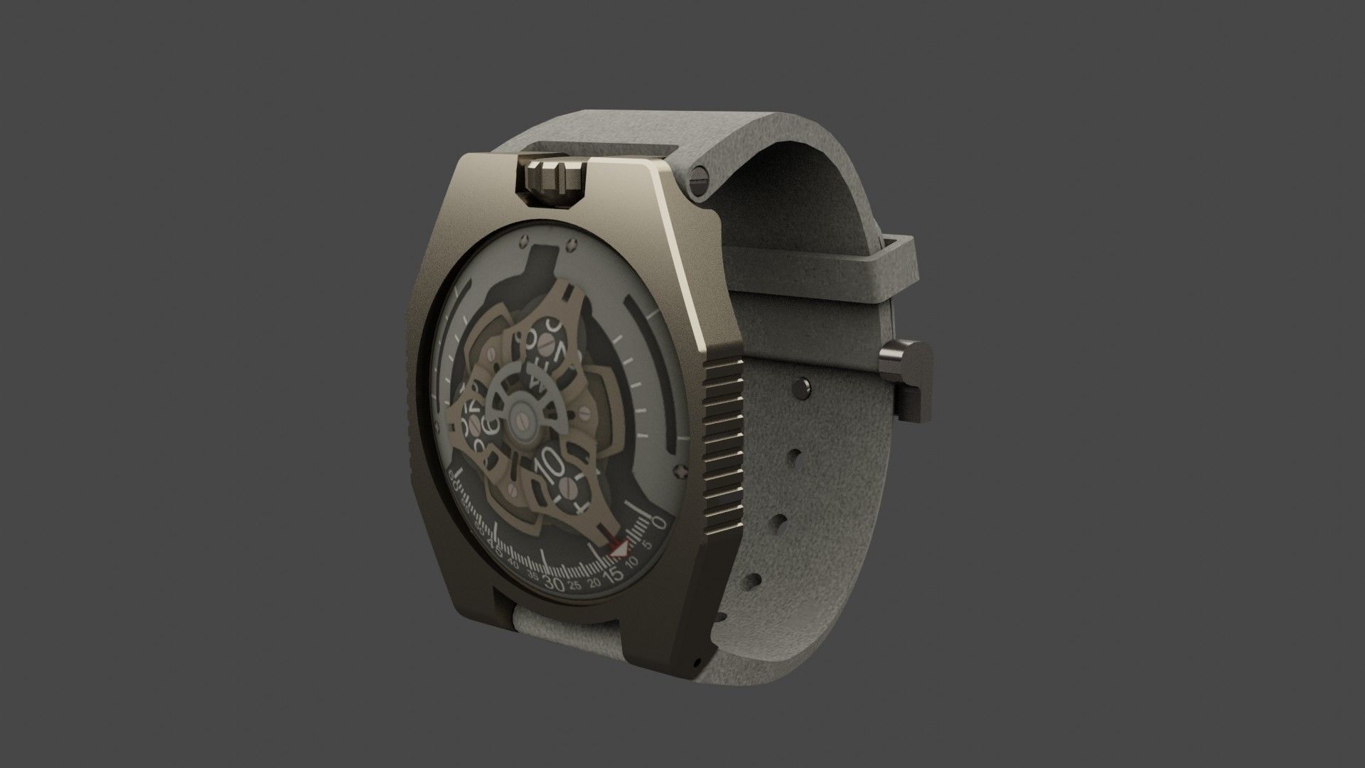 Complex Rotary Watch 3D model_1