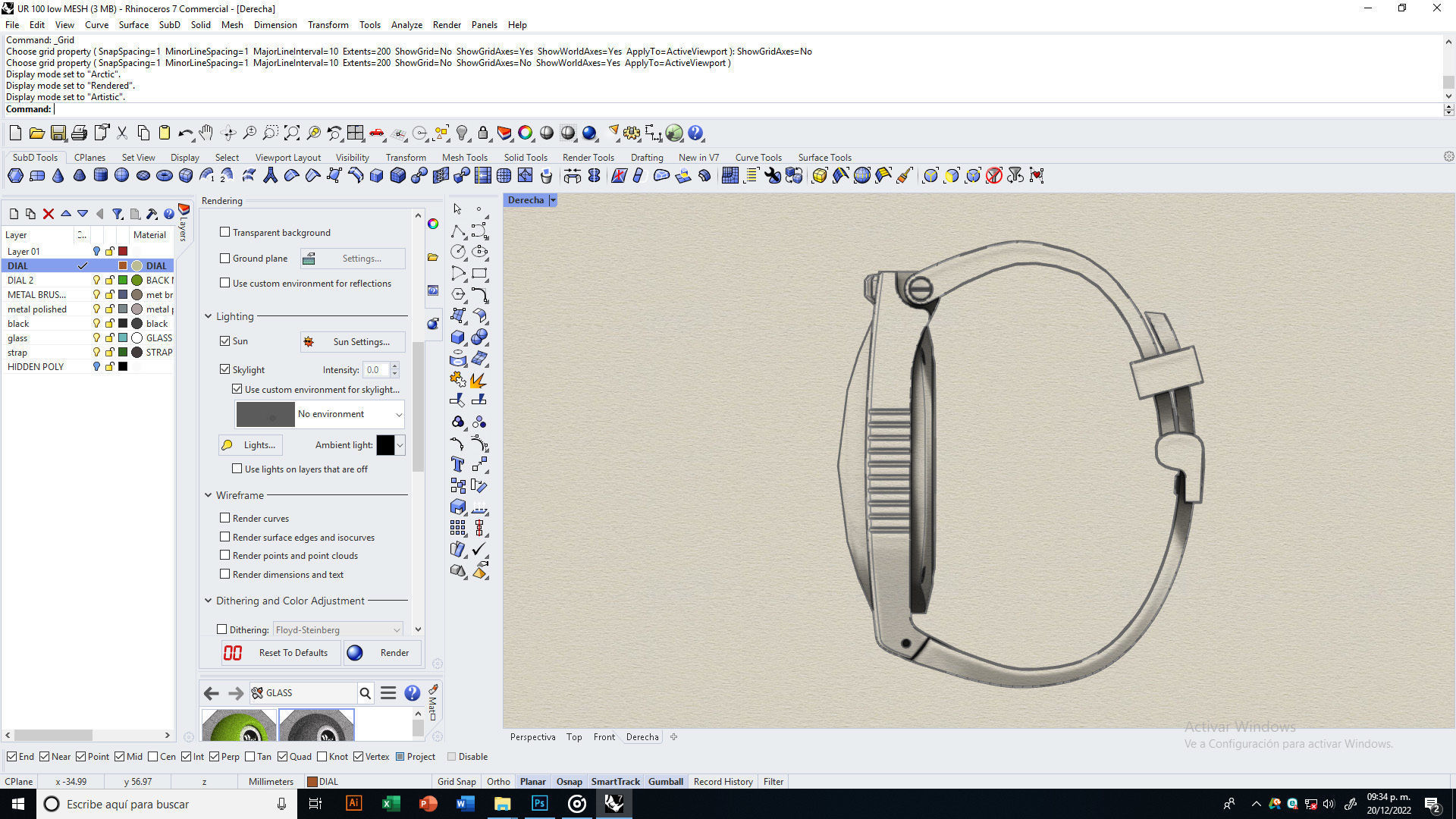 Complex Rotary Watch 3D model_17