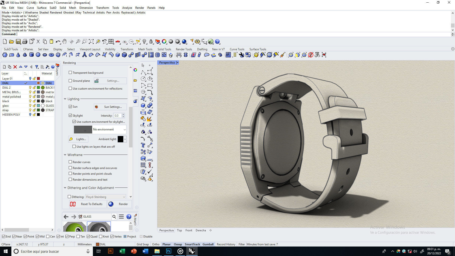 Complex Rotary Watch 3D model_13