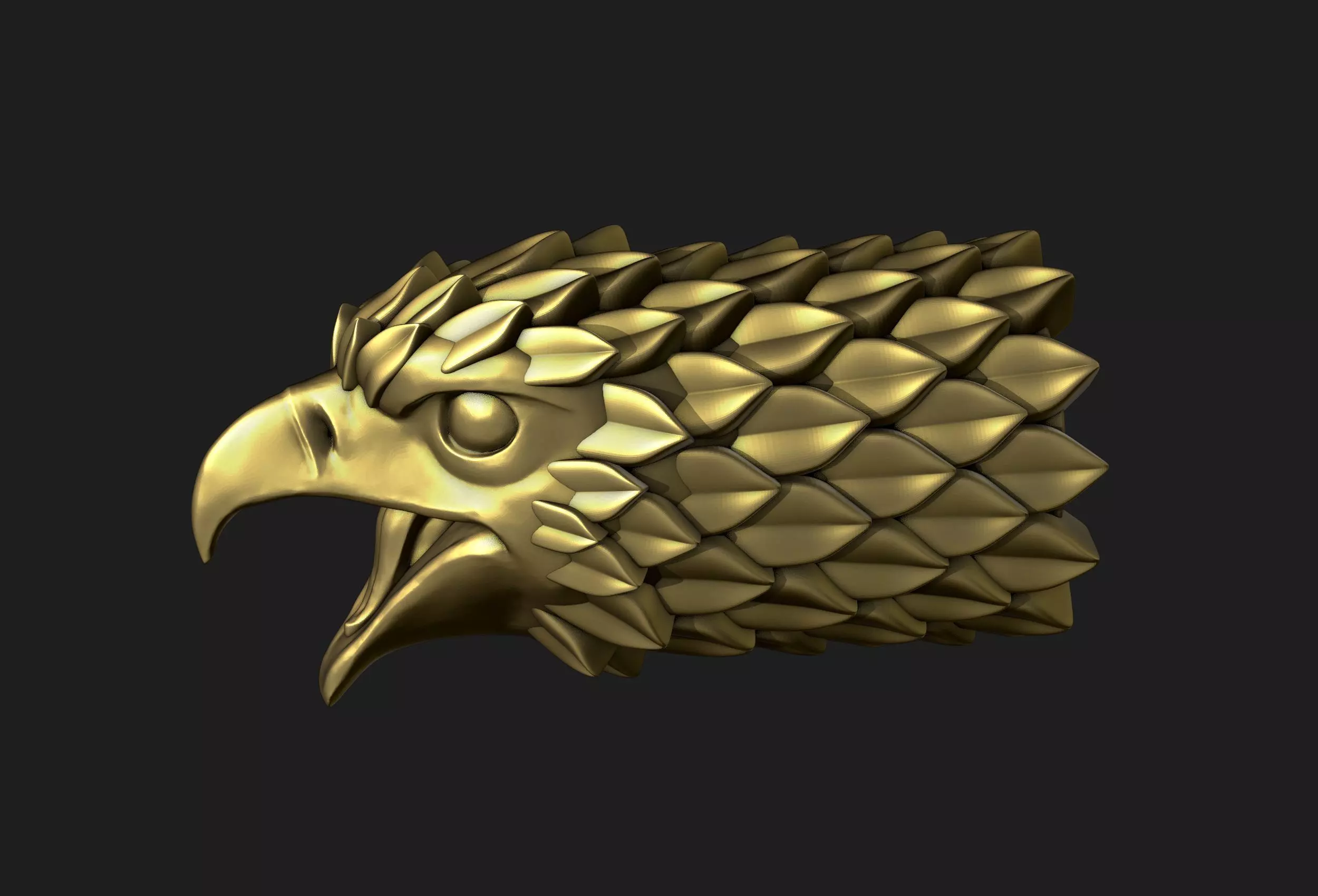 Falcon Head Stylized 3D print model_0