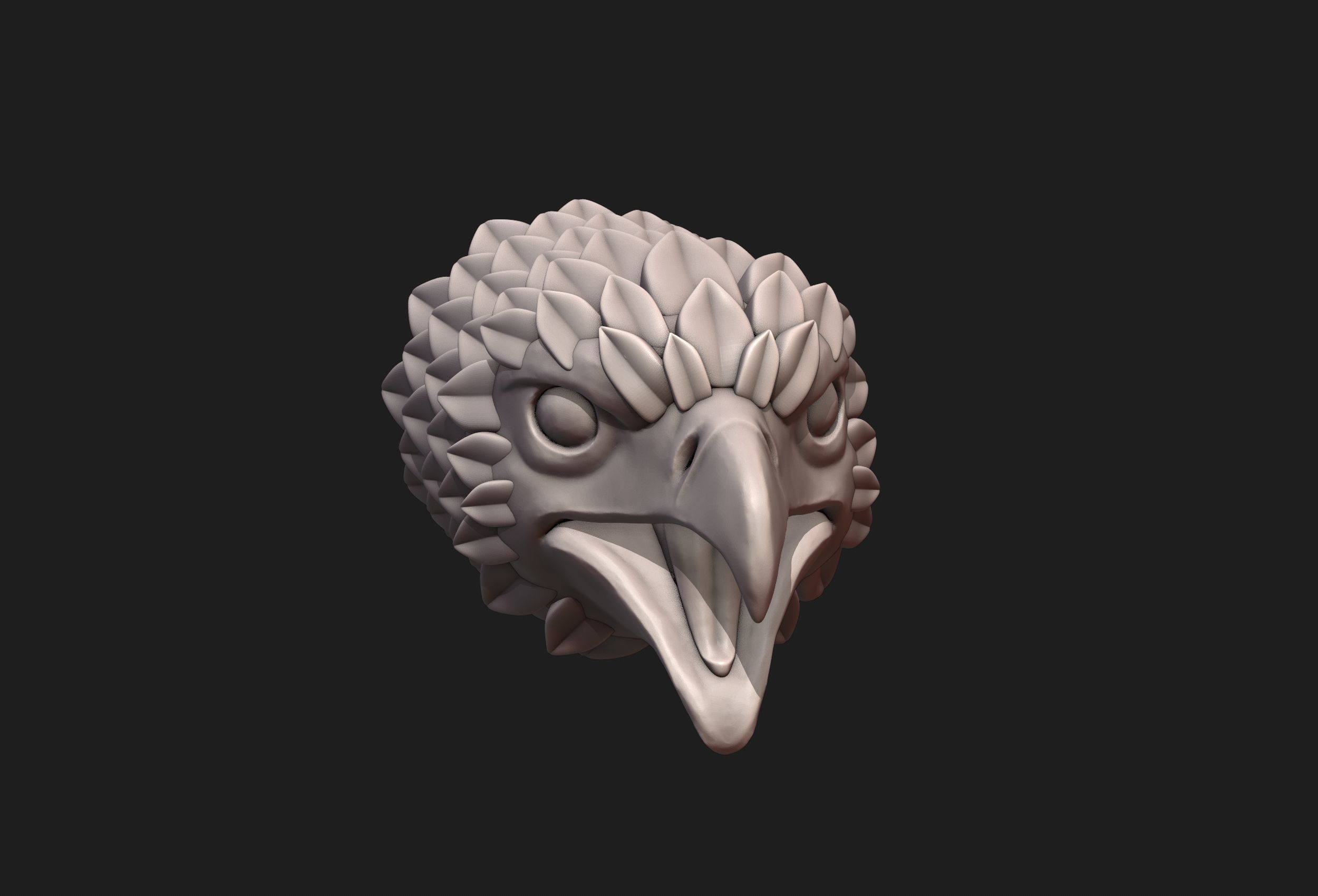 Falcon Head Stylized 3D print model_8