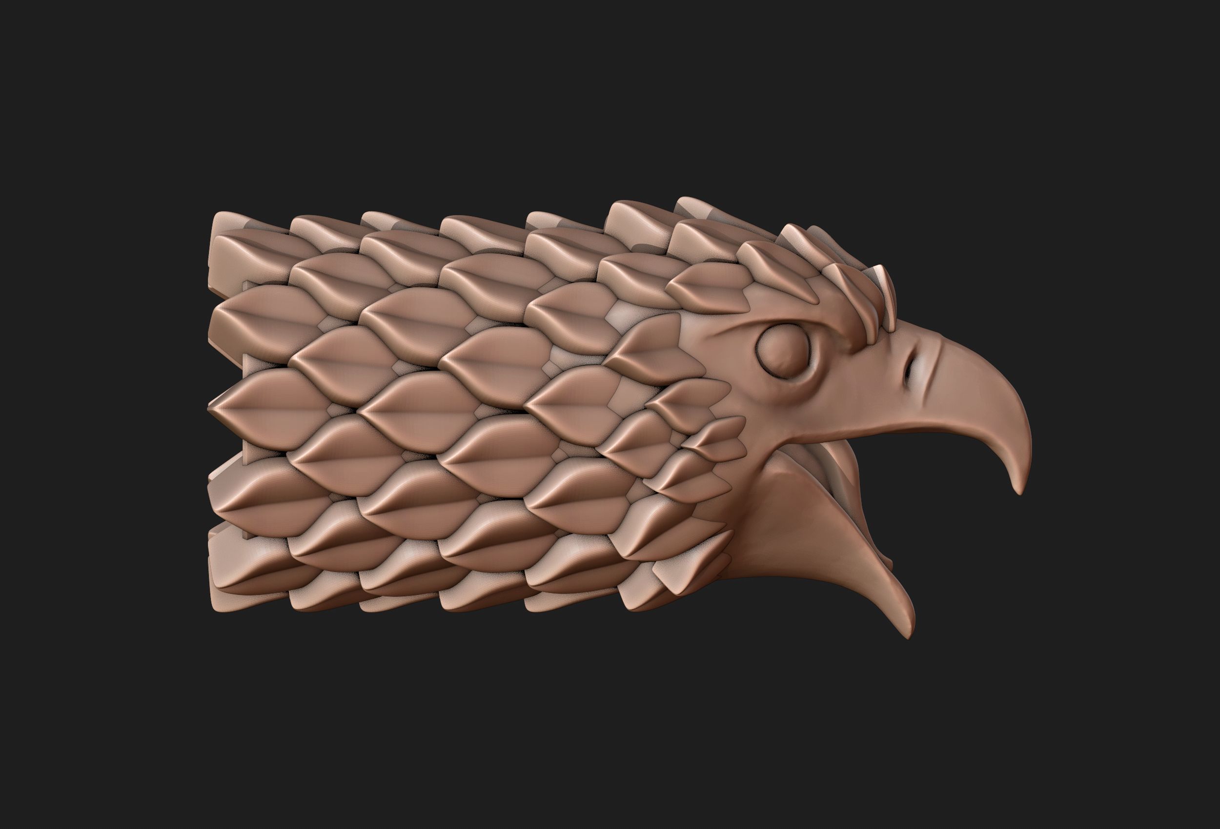 Falcon Head Stylized 3D print model_14
