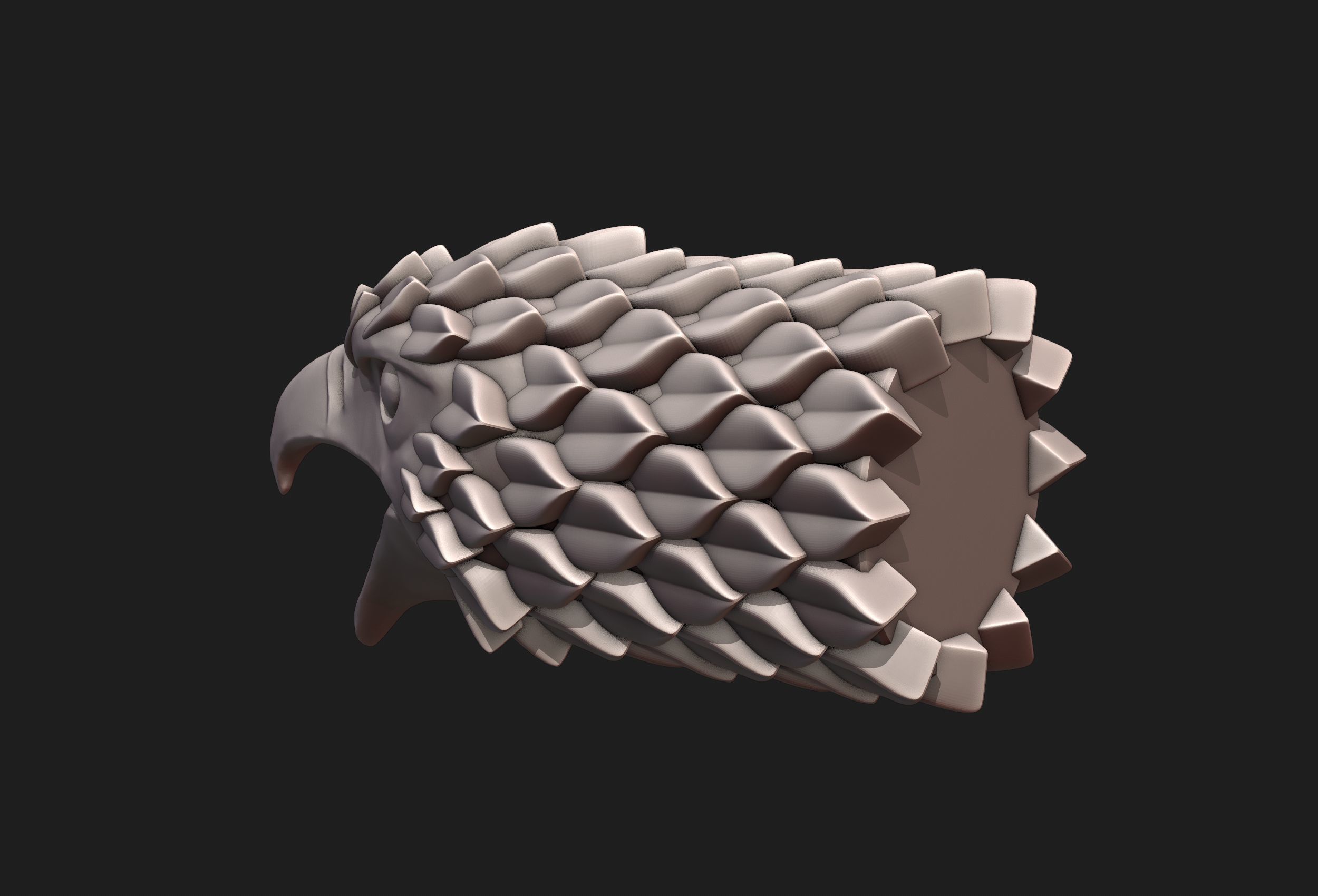 Falcon Head Stylized 3D print model_4
