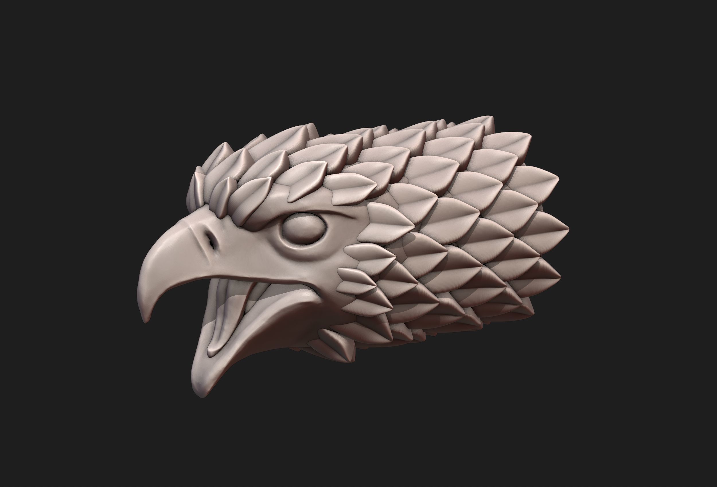 Falcon Head Stylized 3D print model_2