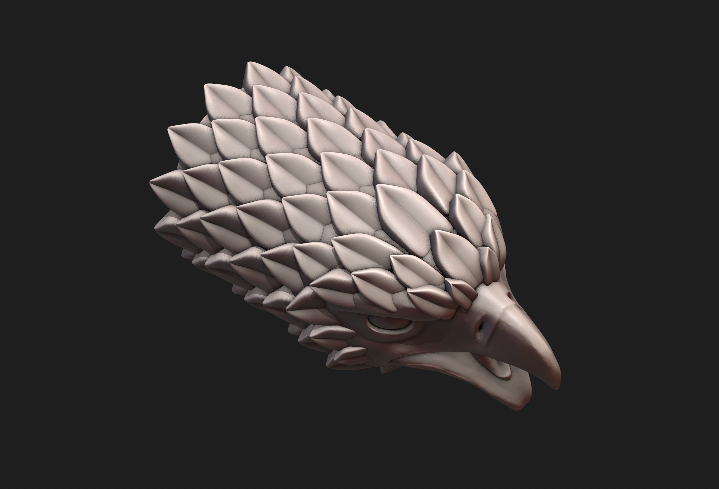Falcon Head Stylized 3D print model_9