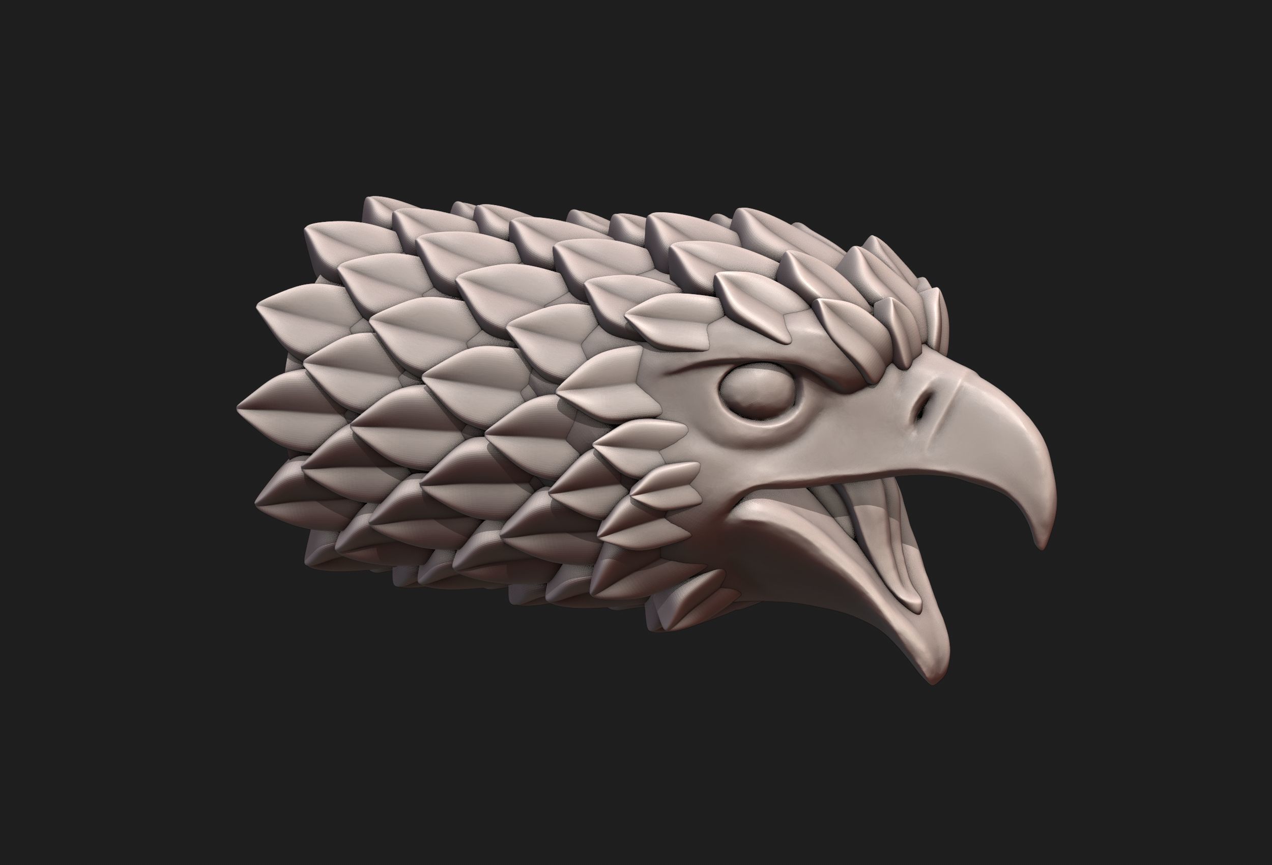 Falcon Head Stylized 3D print model_7