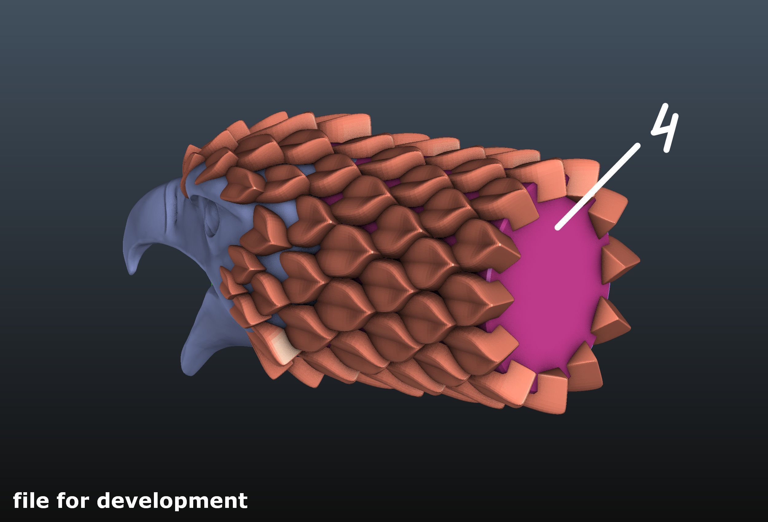 Falcon Head Stylized 3D print model_19