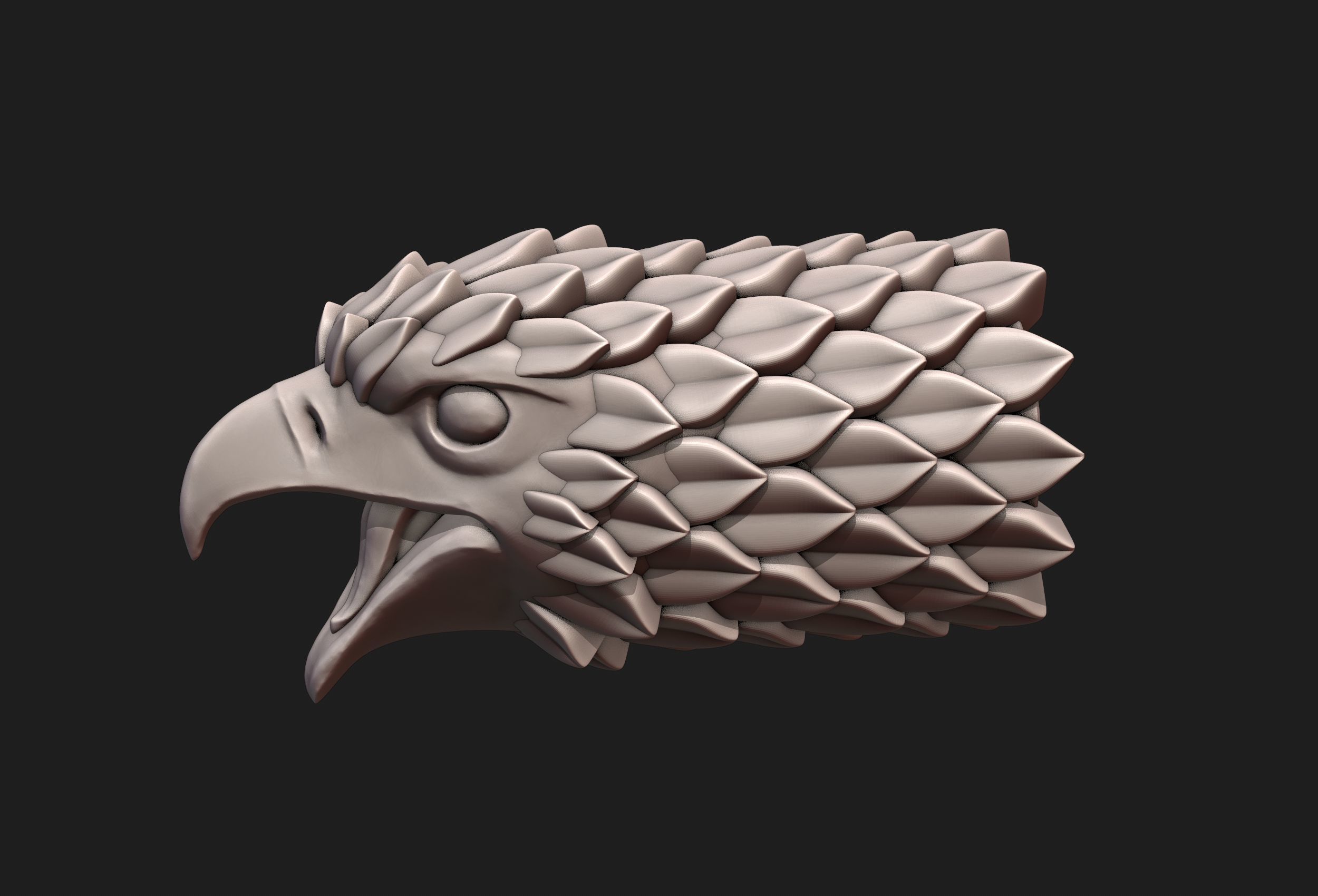 Falcon Head Stylized 3D print model_3