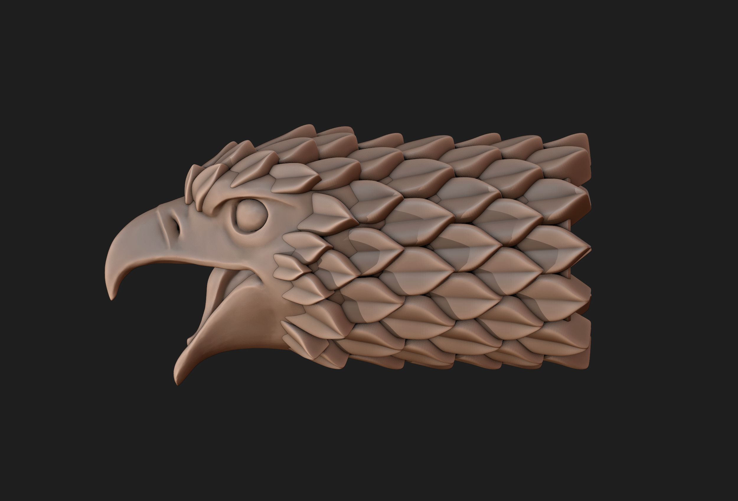 Falcon Head Stylized 3D print model_12