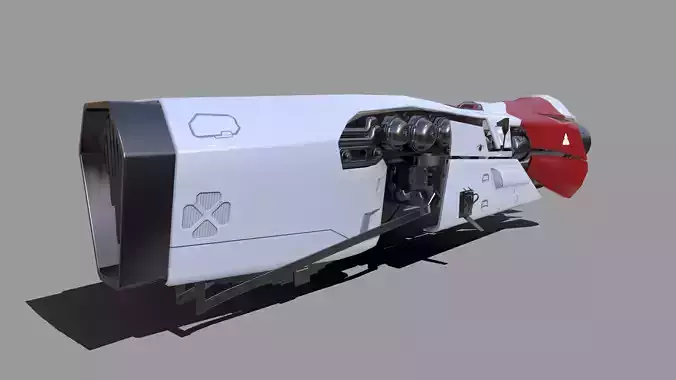 Sci-Fi Hovercraft Low-poly 3D model
