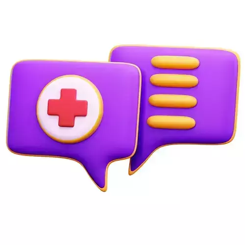 Medical Chat 3D Icon Low-poly 3D model