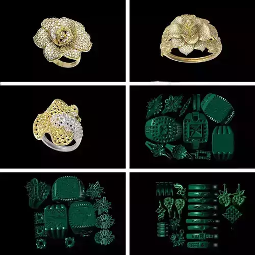 Designer Jewellery Exclusive Rings Print 3D Model STL