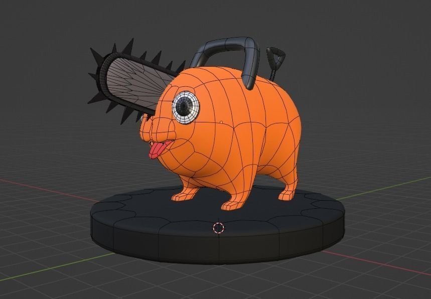 Pochita - Chainsaw Man Low-poly 3D model_7