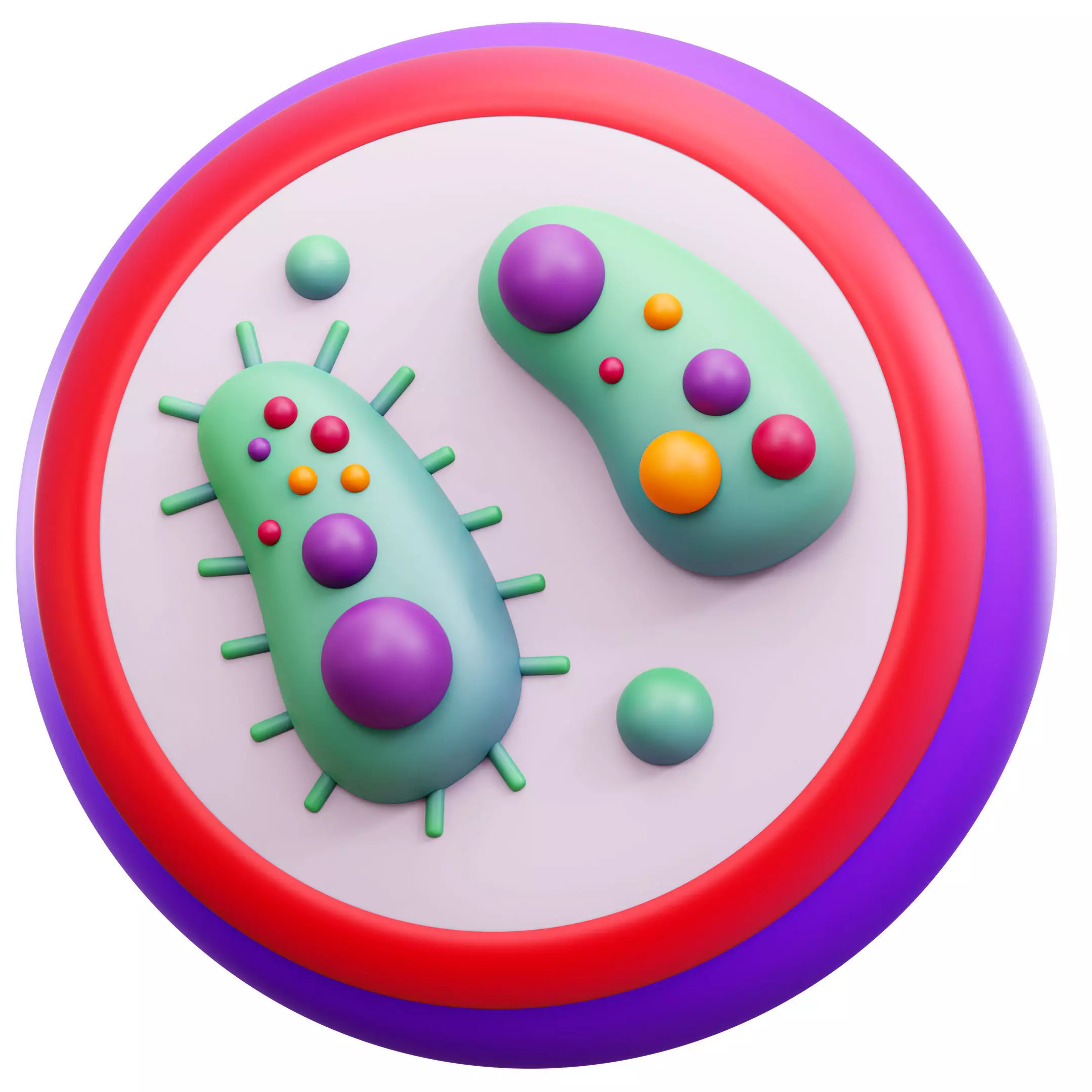Bacteria 3D Icon Low-poly 3D model_0