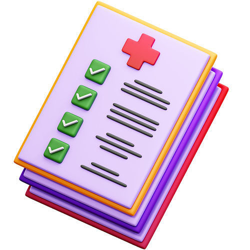 Medical Report 3D Icon Low-poly 3D model