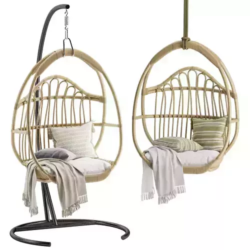 Balancelle en canne de rotin