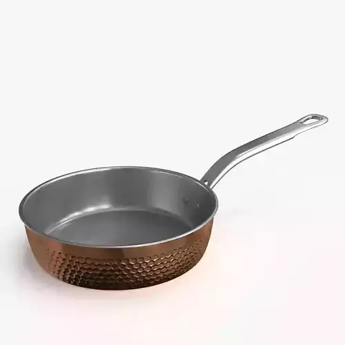 Stainless Steel Cookware Skillet 2 Low-poly 3D model