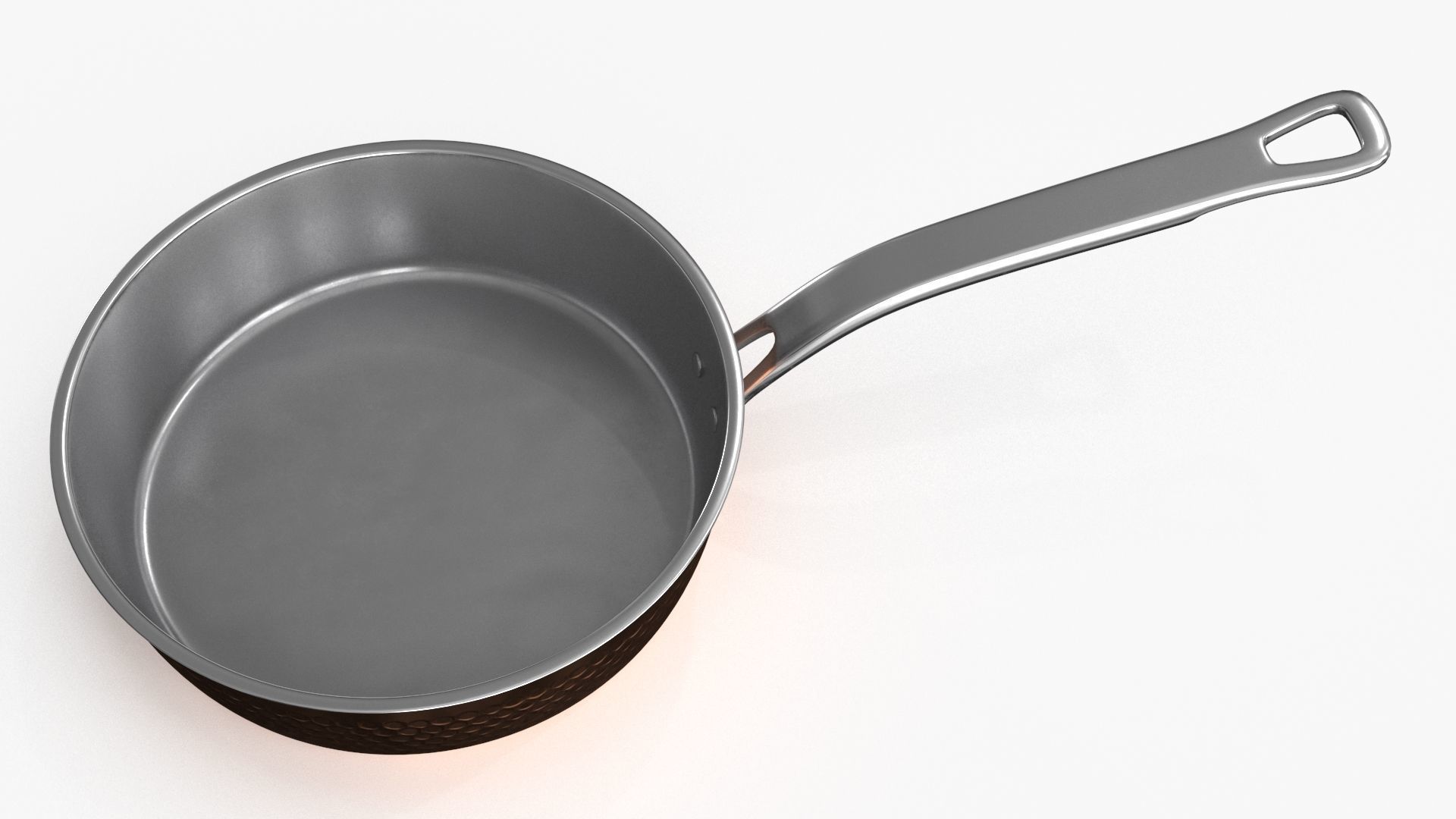 Stainless Steel Cookware Skillet 2 Low-poly 3D model_7