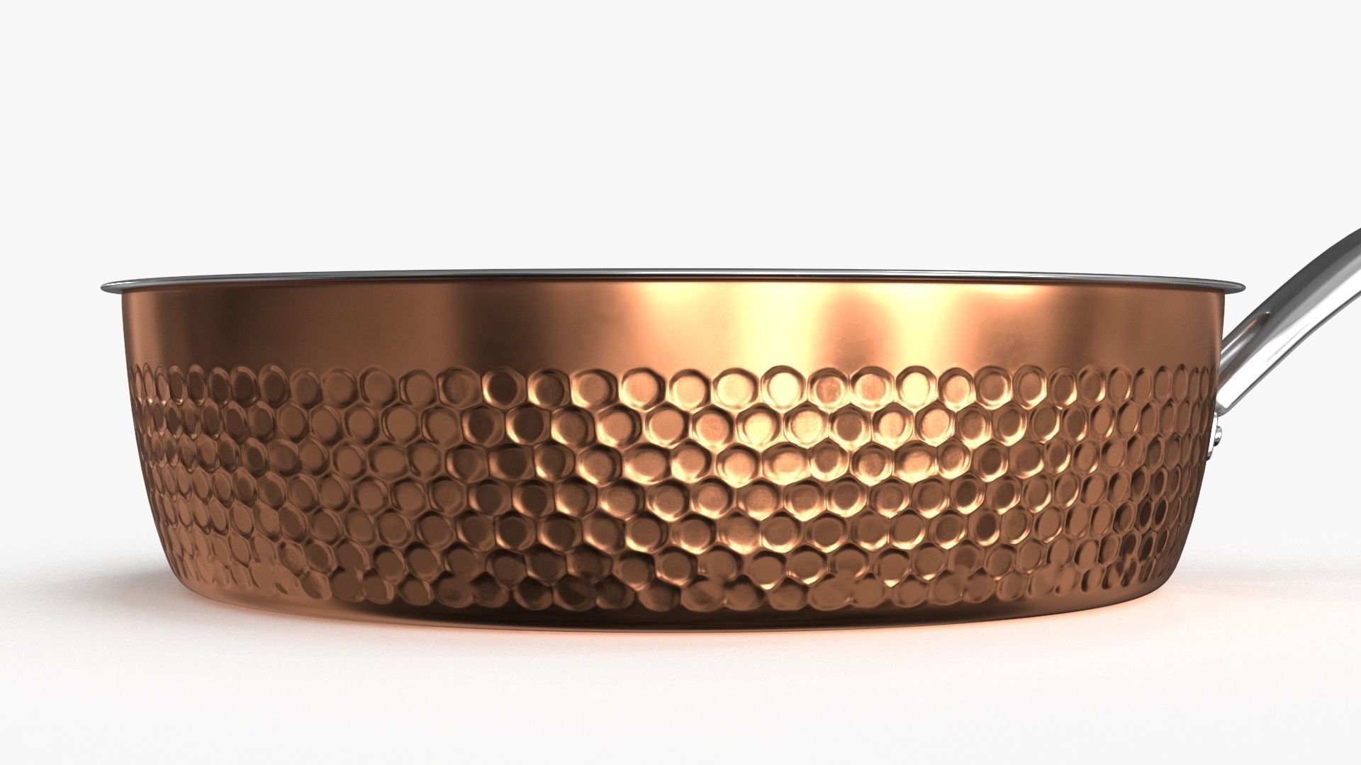 Stainless Steel Cookware Skillet 2 Low-poly 3D model_8