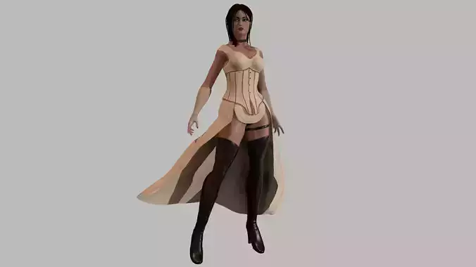 Fantasy Girl Low-poly 3D model